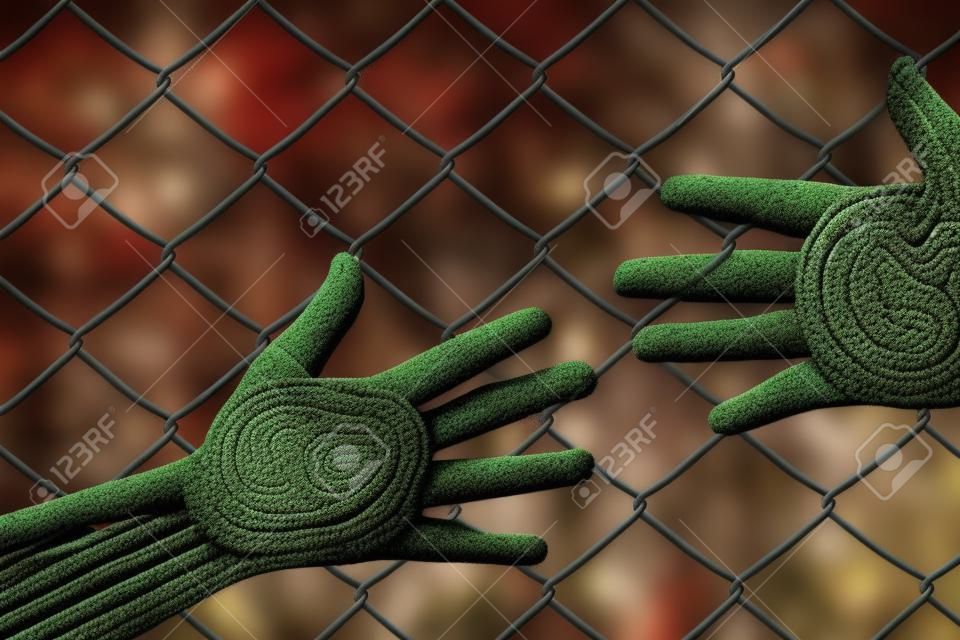 Iron chain fence  background.