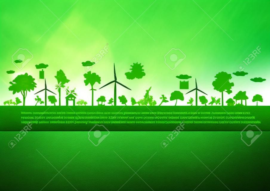 綠色地球 - 可持續發展的概念