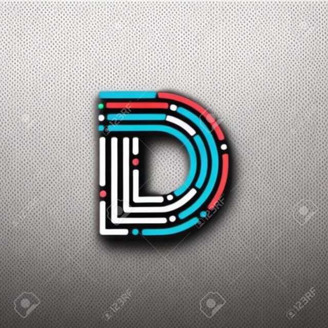 Letter D with Dots and Lines logotype,Fast Speed, Delivery, Digital and Technology for your Corporate identity