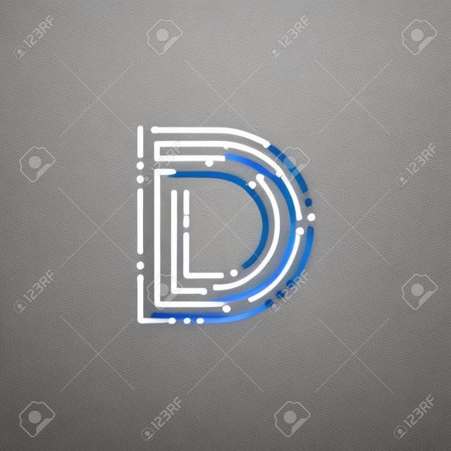 Lettre D avec logotype Dots and Lines, Fast Speed, Livraison, Digital et Technologie pour votre identité d'entreprise