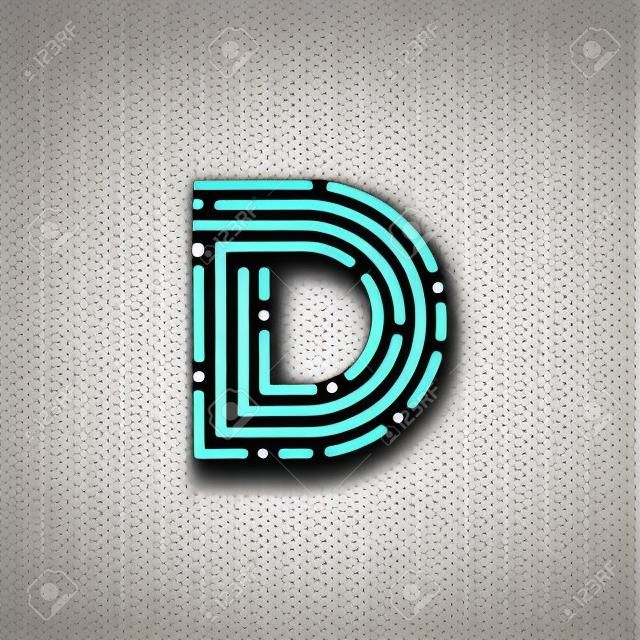 Letter D met Dots and Lines logotype,Fast Speed, Delivery, Digital and Technology voor uw bedrijfsidentiteit