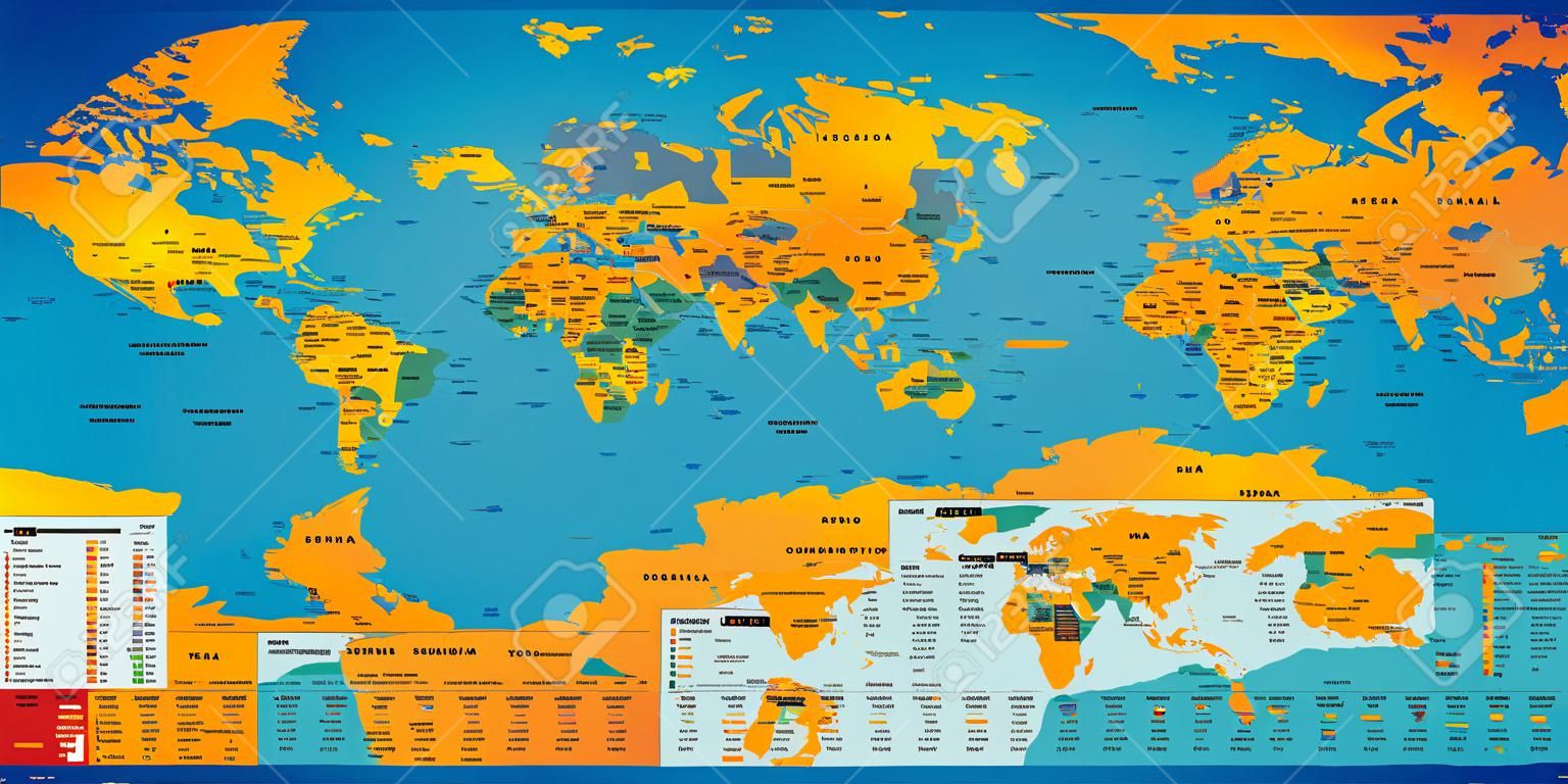 Welt timezone Karte Vektor-Illustration