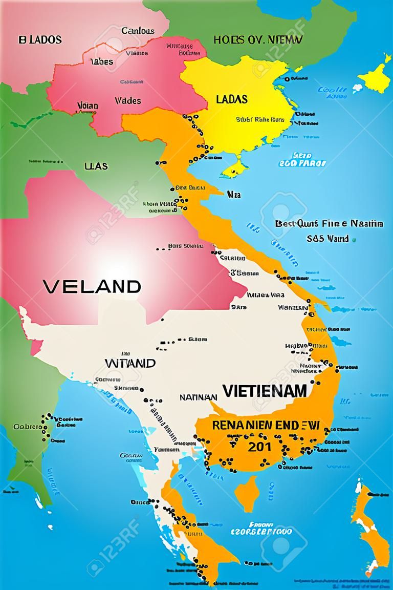 越南的彩色地图