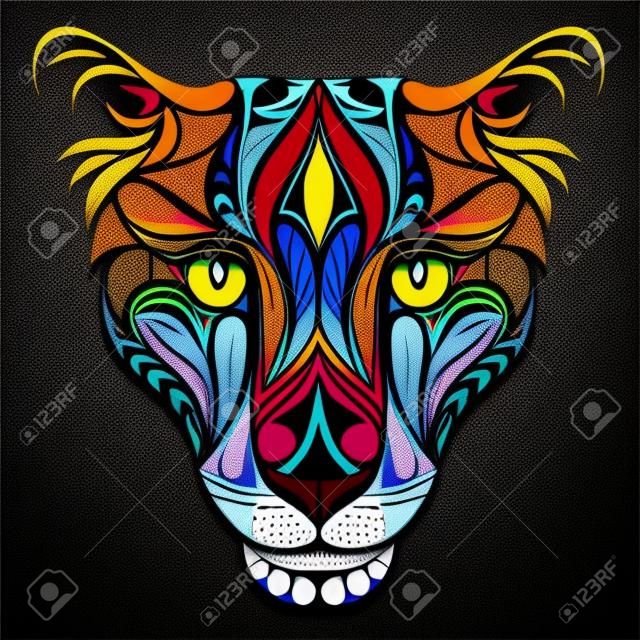 美麗的各種圖案的彩色豹子