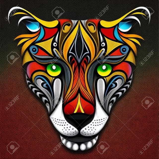 美麗的各種圖案的彩色豹子