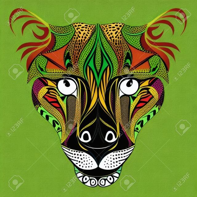 Vector animal. Color leopard from vintage patterns