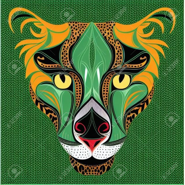 Vector animal. Color leopard from vintage patterns