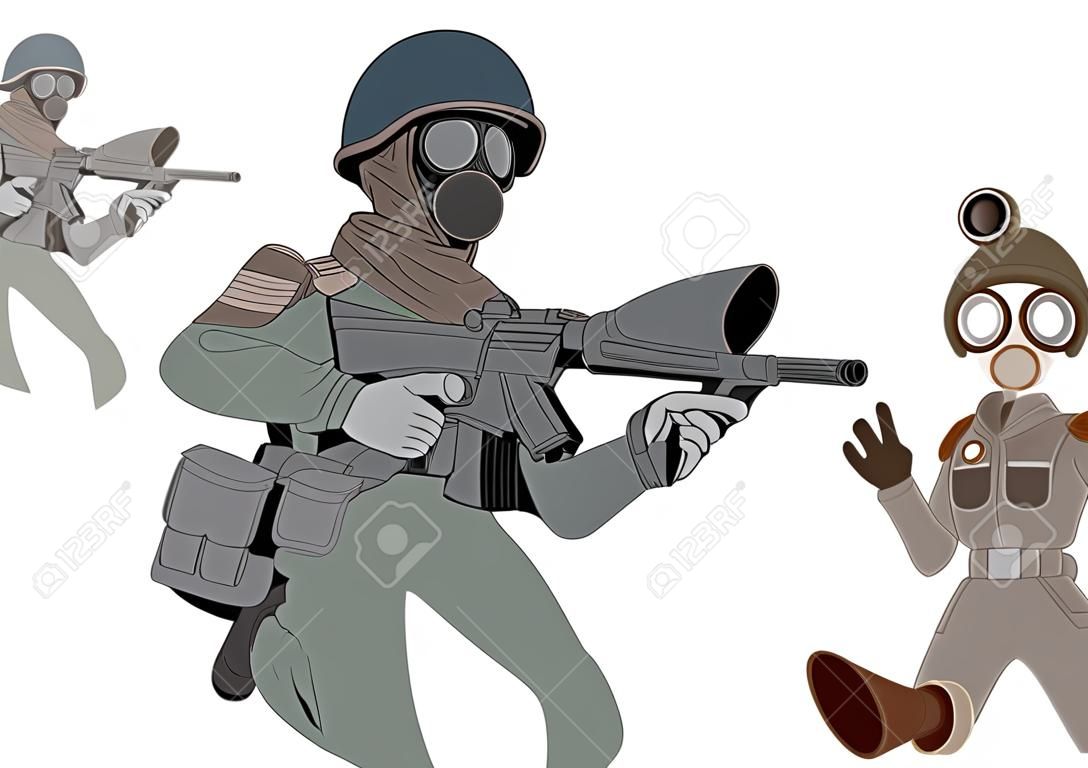 illusztráció grafikai rajzfilm játék katona