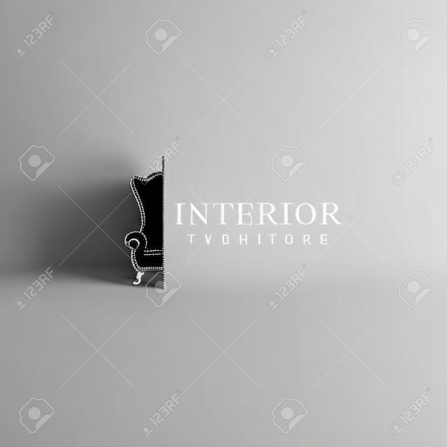 Simple interior design sofa furniture isolated white background