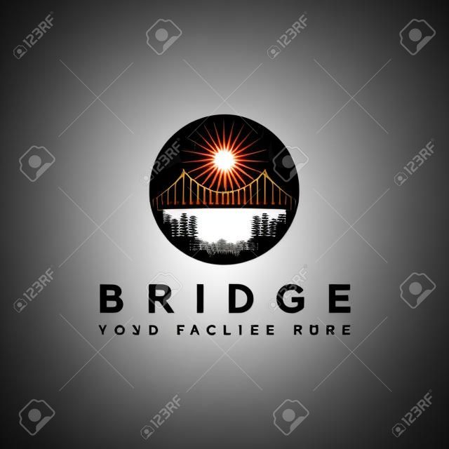 Simple logo outdoor bridge silhouette