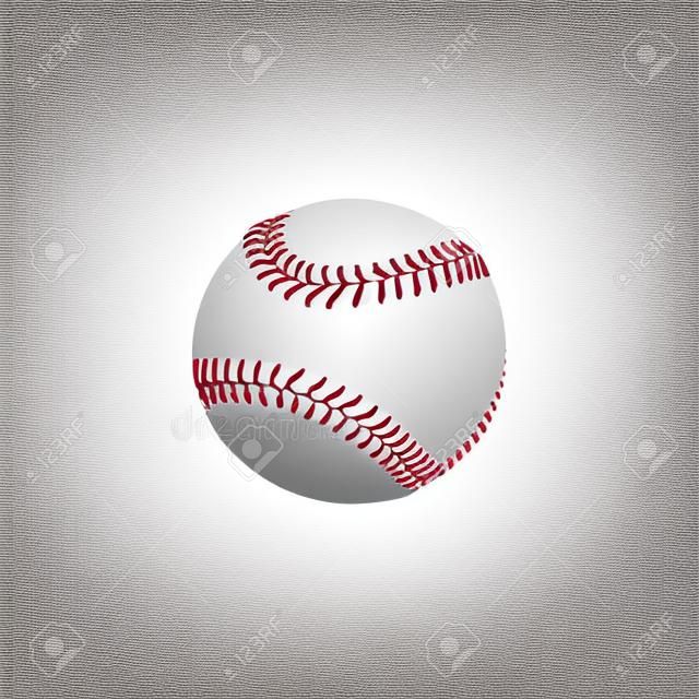 Baseball ball double stitch seam line with realistic lace texture, wavy softball game equipment laces isolated on white background, abstract sport symbol vector illustration