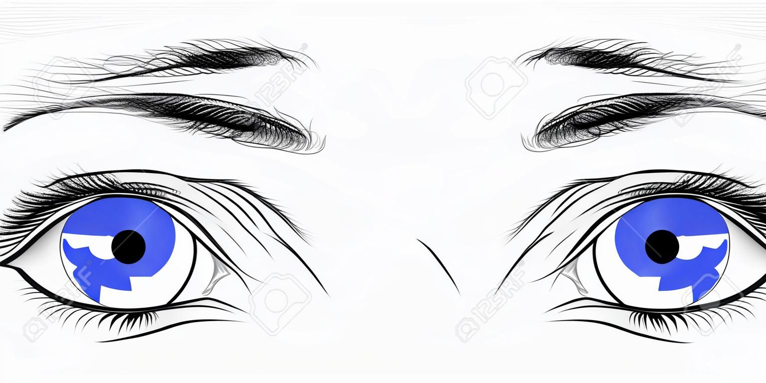 Vector illustration Blue eyes