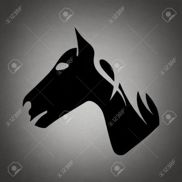 vecteur silhouette de cheval simple icône