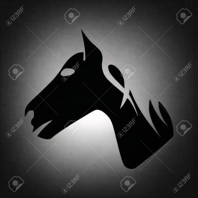 vecteur silhouette de cheval simple icône