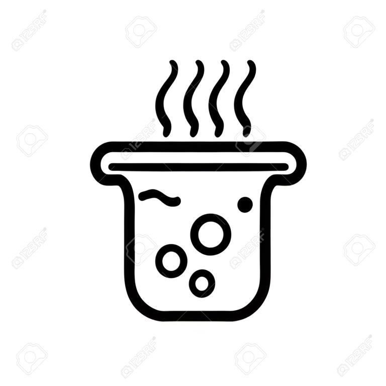 Boiling water icon vector. Glass with hot water. On white background
