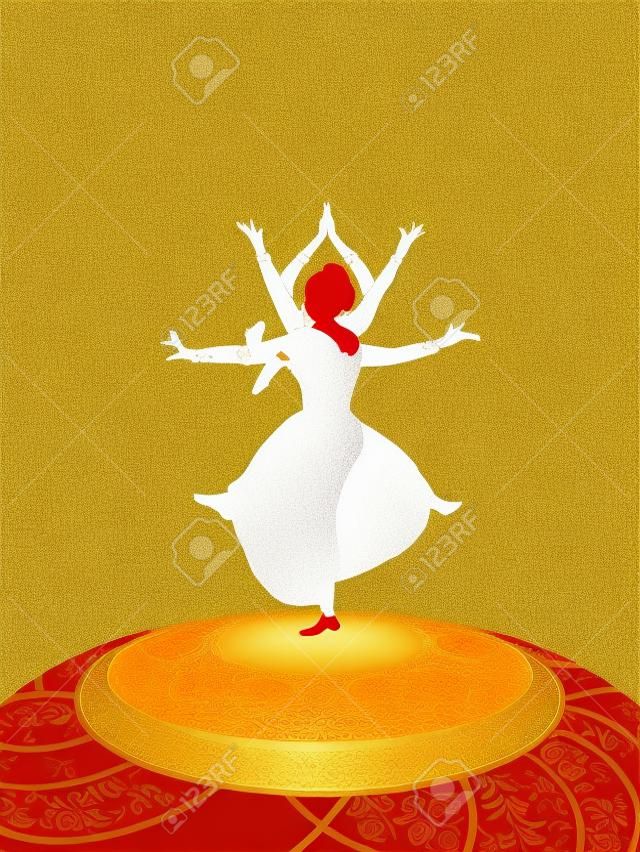 Dancing women greeting card for Onam holiday