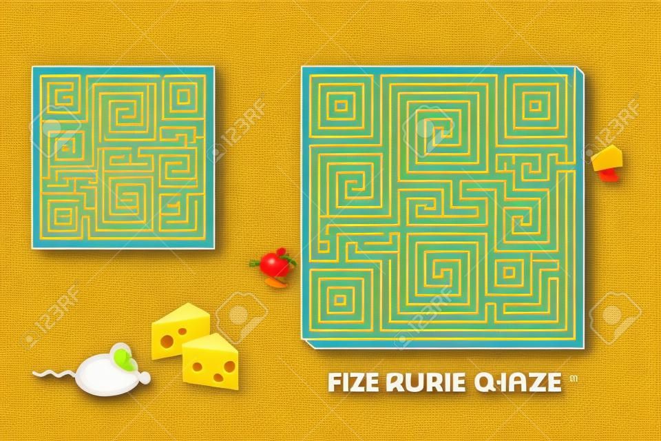Fun maze QR-code with cheese-mouse game