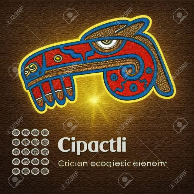 Ацтекского календаря символы - Cipactli или кайман (1)