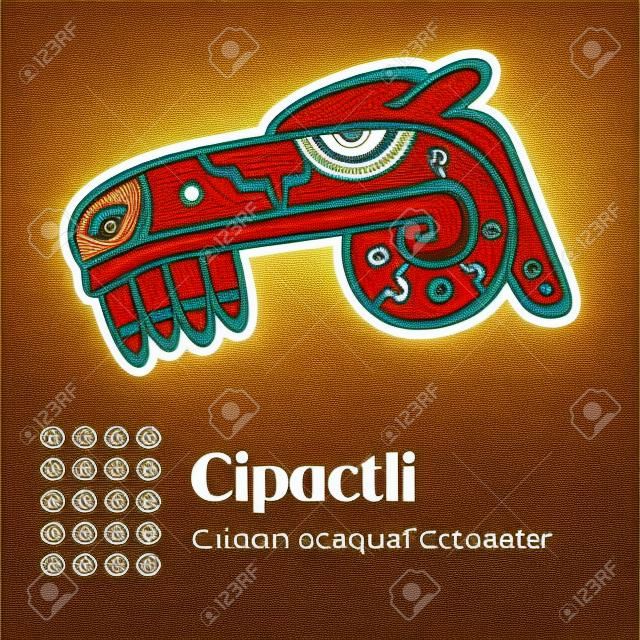 Aztec calendar symbols - Cipactli or caiman (1)