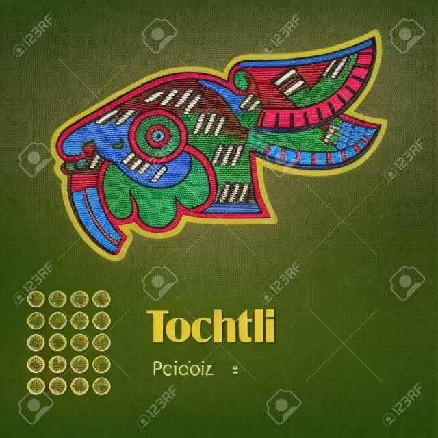 Ацтекского календаря символы - Tochtli или кролика 8