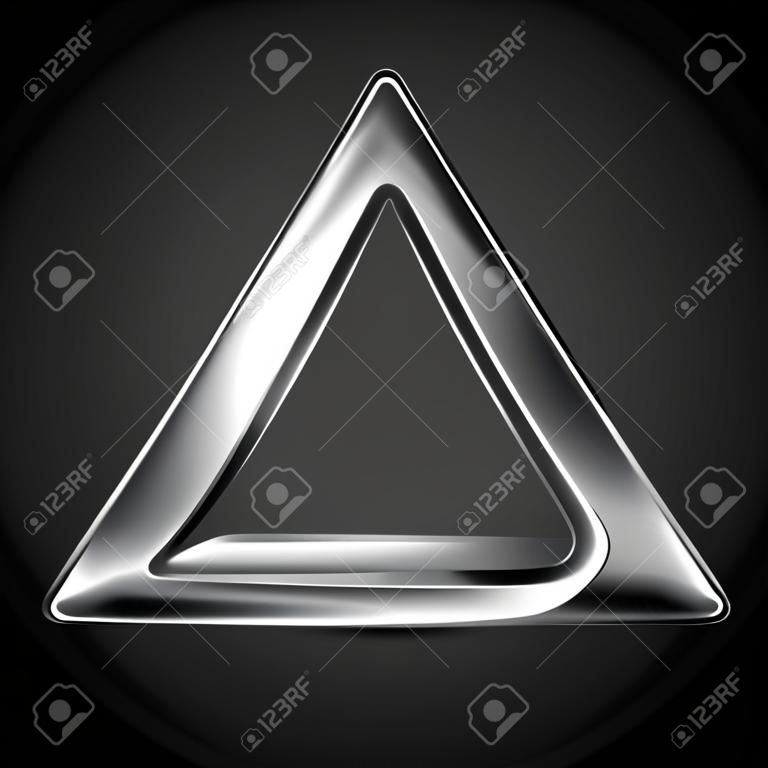 Abstract metallic triangle logo design template. Vector background