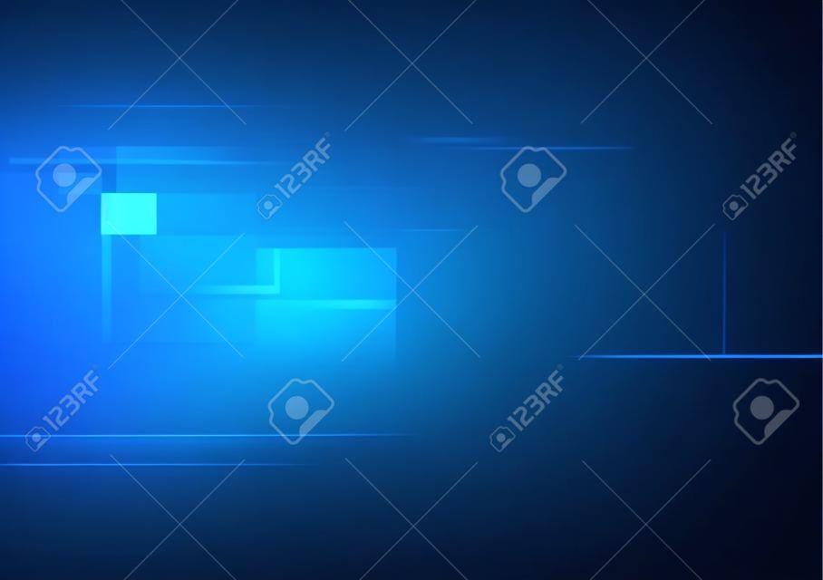 Abstract glowing blue tech graphic design. Dark technology geometric vector background