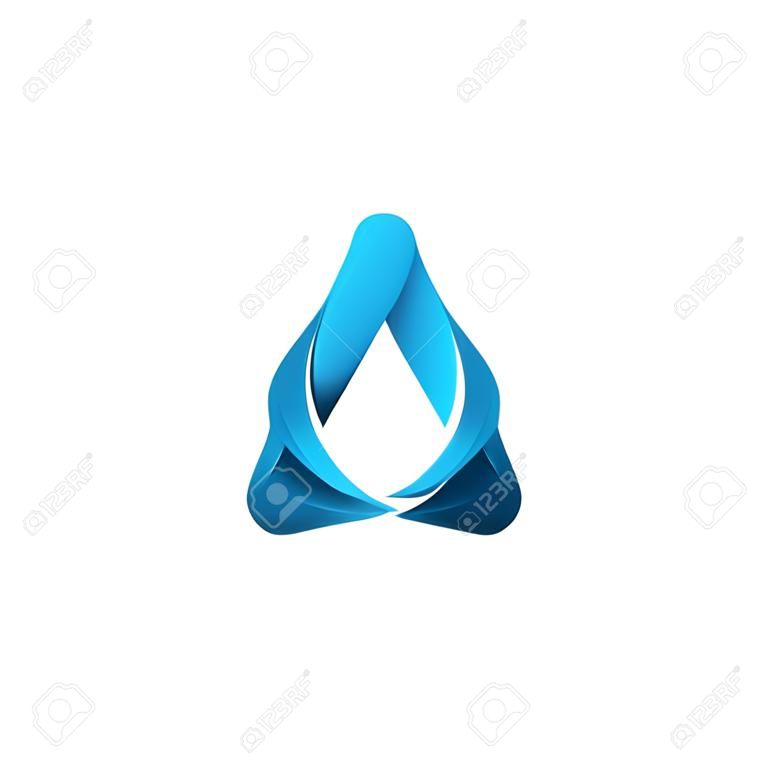 letter A with drop water logo design concept template