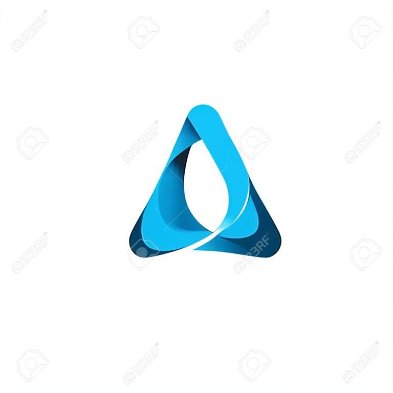 ドロップ水ロゴ デザイン コンセプト テンプレートで文字 A