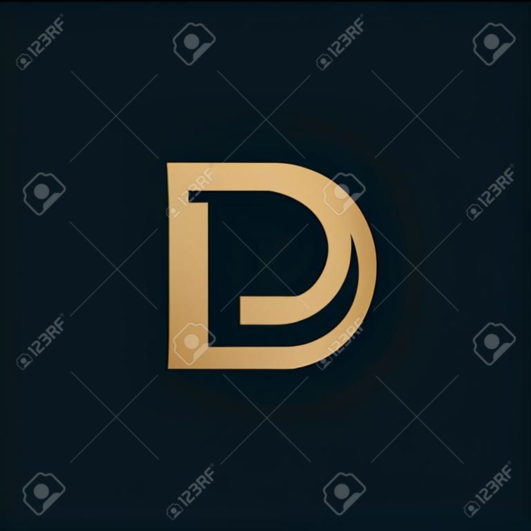 고급 문자 D 및 문자 P 로고. pd, dp는 처음에 겹쳐진 정사각형 로고 타입의 화려한 로고입니다.