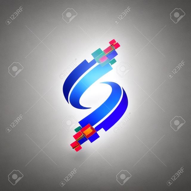 lettre s logo, modèle de concept de technologie logo design