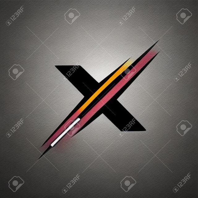 символ буквы x. шаблон дизайна логотипа среза