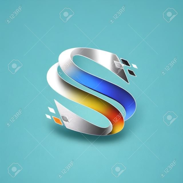 letter s technology logo design concept template