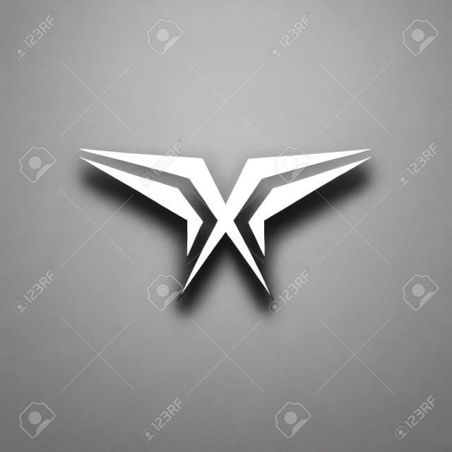 Luxus-Brief x Logo-Design-Konzept-Vorlage