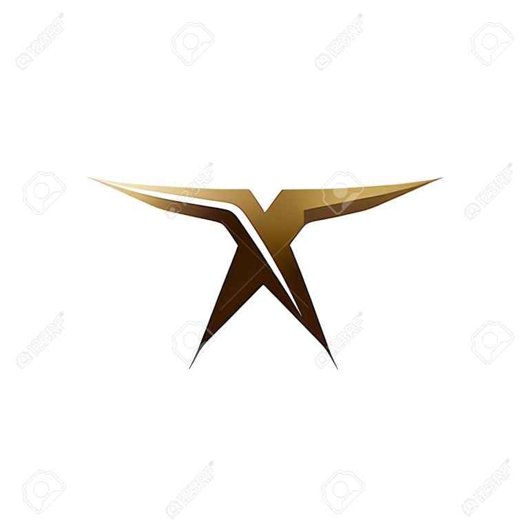 Modello di progettazione del logo di logo di lettera di lusso X