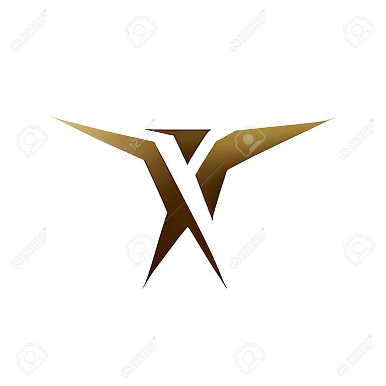 carta de luxo x modelo de conceito de design de logotipo