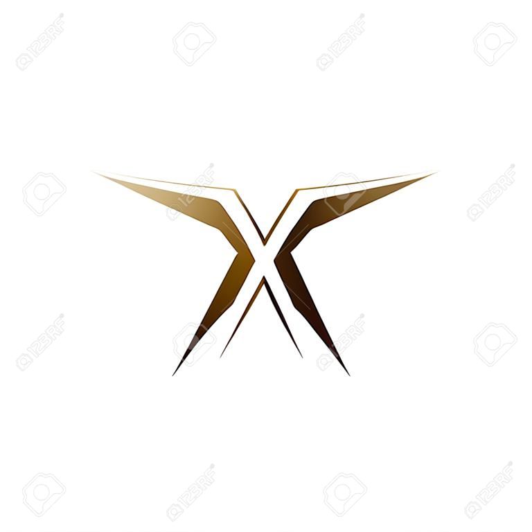 Luxus-Brief x Logo-Design-Konzept-Vorlage
