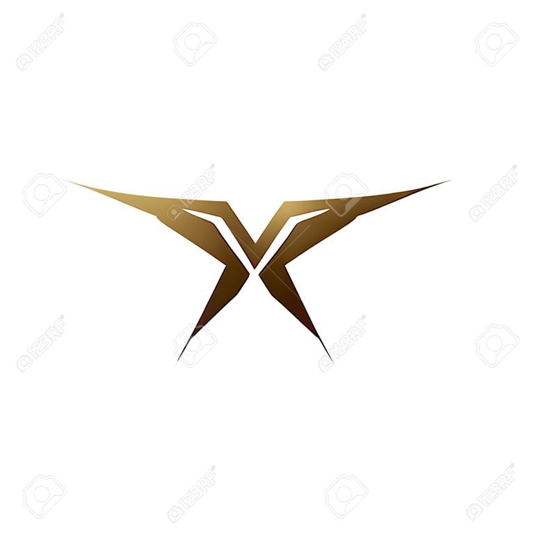 letra de luxo x modelo de conceito de design de logotipo