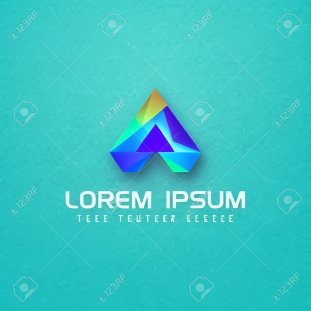 Modern letter A technology Logo design concept template.