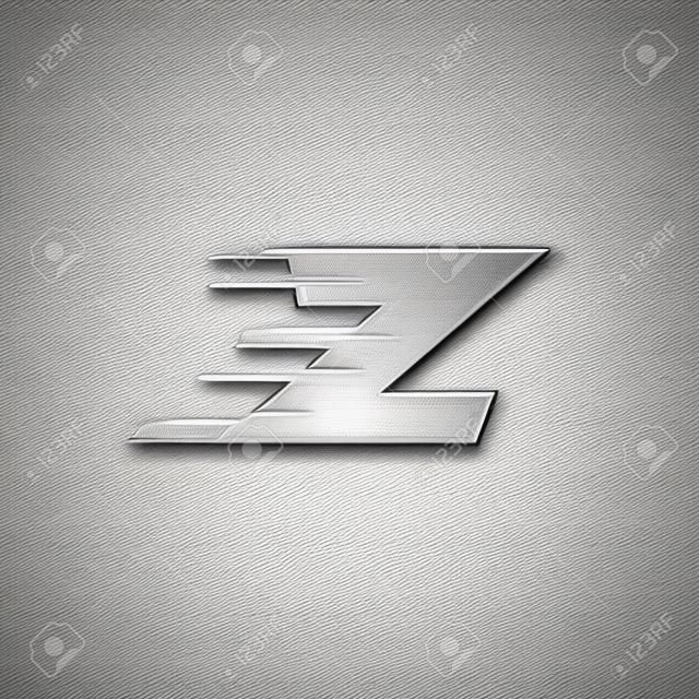 편지 초기 Z 속도 로고 디자인 템플릿