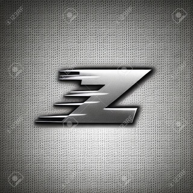편지 초기 Z 속도 로고 디자인 템플릿