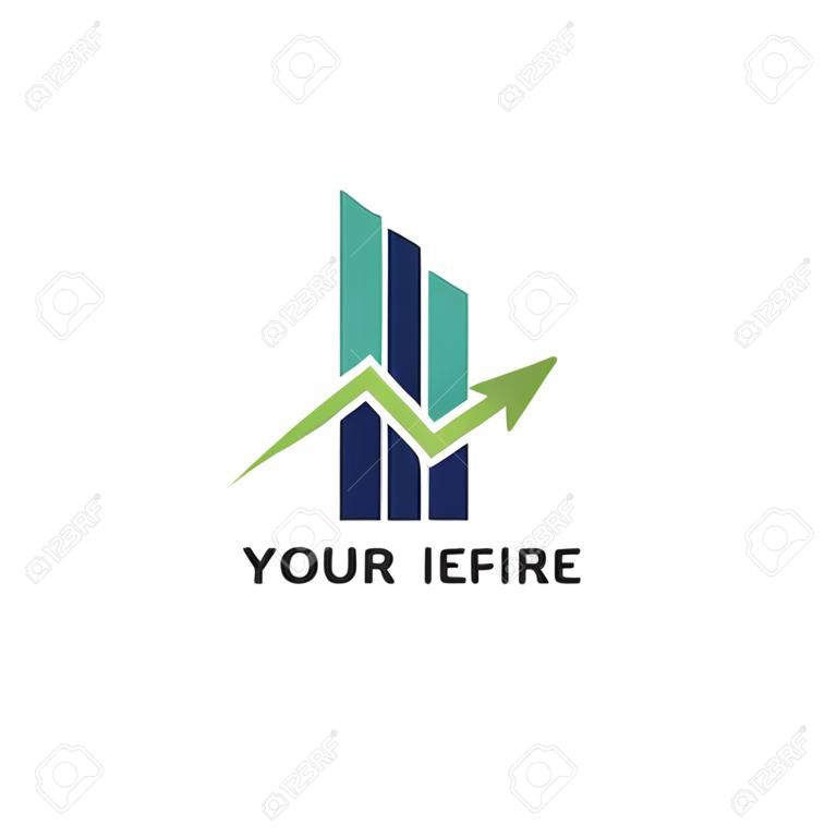 financial arrow growth logo design concept template vector