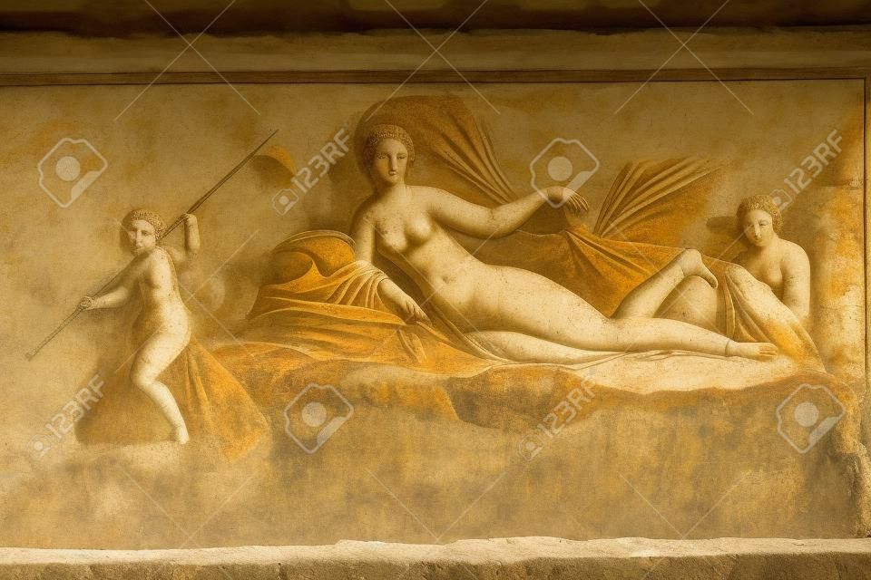 Pintura mural romana Venus en Pompeya, Italia