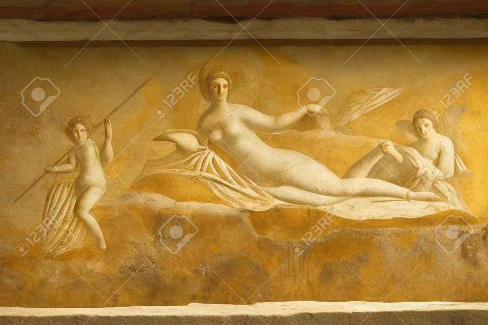 Pintura mural romana Venus en Pompeya, Italia