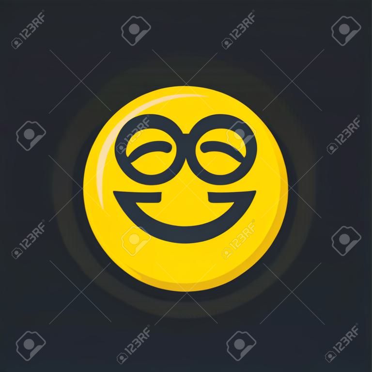 Emoji icon. Happy and smiling face emoticon vector illustration.