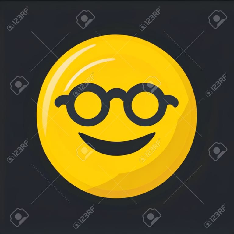Emoji icon. Happy and smiling face emoticon vector illustration.
