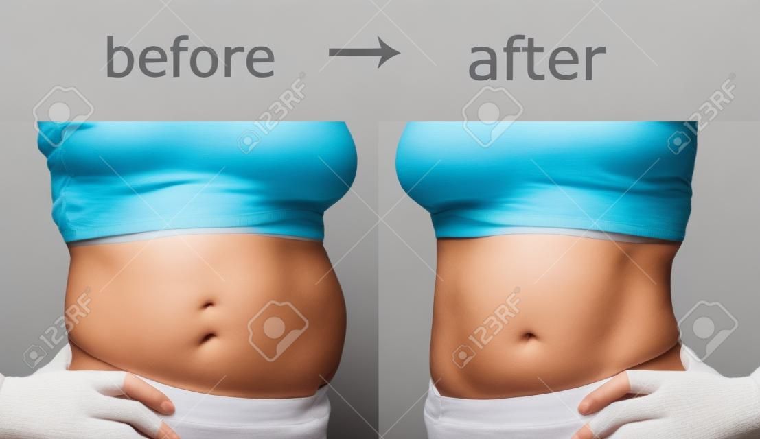 Ciało kobiety przed i po diecie
