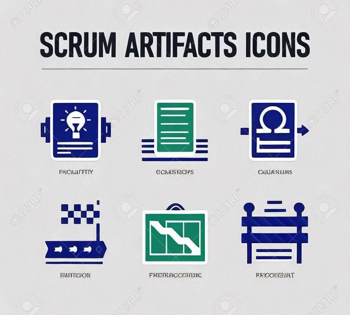 Scrum artefactos iconos