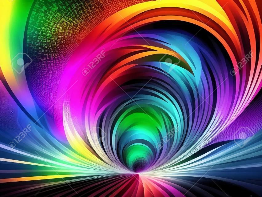 Túnel del tiempo, generado por ordenador fondo abstracto fractal