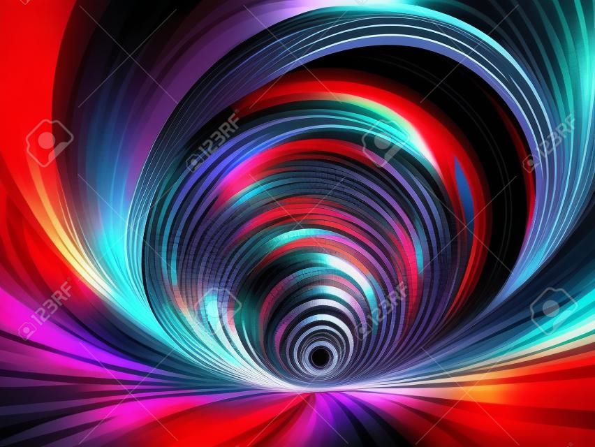 Time tunnel, computer generated abstract fractal background
