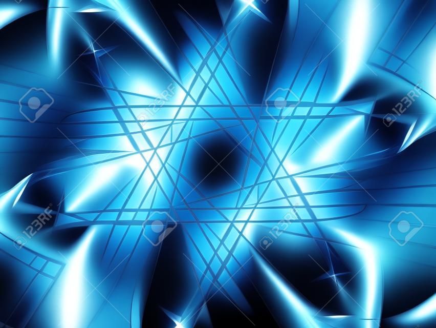 Diseño judía estrella de David, azul de fondo abstracto fractal, generado por ordenador